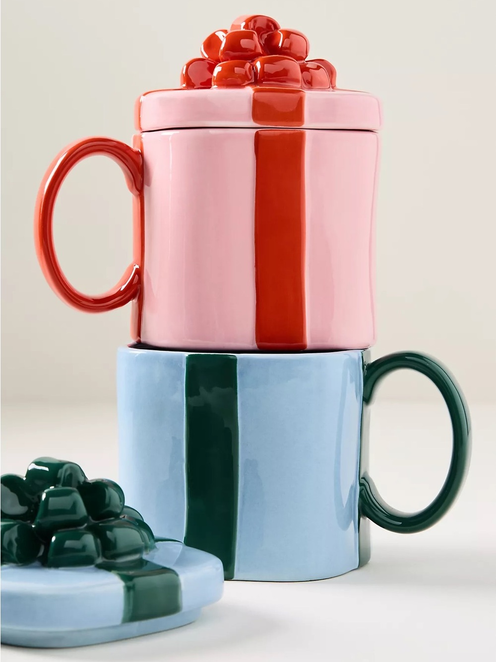 ❤️ NWT Anthropologie Mug in Present Motif in Pink & Red - Picture 10 of 11
